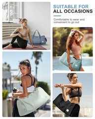 Light Blue Yoga Women Tote Bag Large Shoulder Handbag Mat Buckle Wet Dry