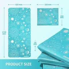 Yoga Mat Foldable, Travel Yoga Mat Non Slip & Lightweight 173cm x 61cm x 5mm, Gy…