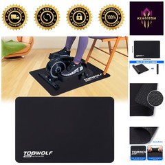 Versatile Black Exercise Mat for Elliptical Machines – Easy Maintenance & Safety