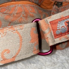 Barefoot Damask Floral Cotton Yoga Mat Bag Adjustable Strap Orange & Gray