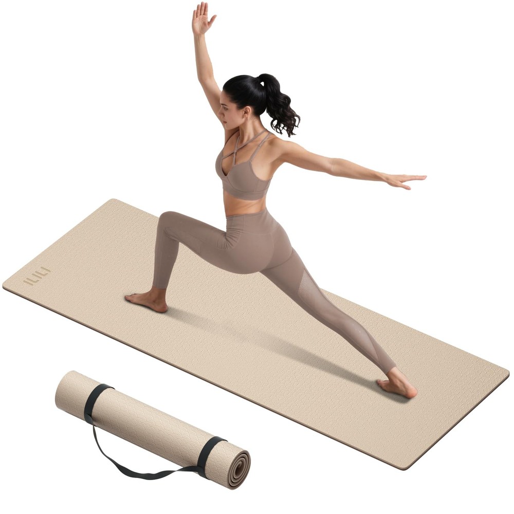 Yoga Mat 10mm Extra Thick and Extra Long, 76×28×0.4 Inch, Double Color Non-Sl…