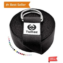 Yoga Strap/Stretch Bands [15+ Colors, 6/8/10 Feet Options] with Extra Safe Ad…