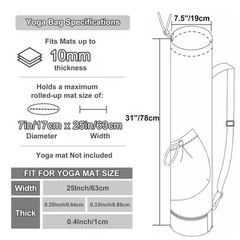 ESVAN Yoga Mat Bag with Multi Pockets Drawstring Yoga Mat Carrier Pilates Exe…