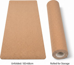 Cork Yoga Mat 6Mm Extra Thick Cushioning High Density Natural Rubber Exercise Pa