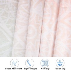 Yoga Towel with Corner Pockets, Non Slip Grip Dots Sweat Absorbent Hot