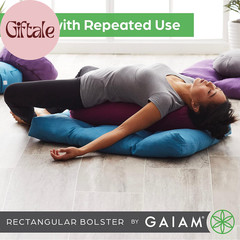Gaiam round Yoga Bolster Pillow, Soft Meditation Cushion for Yoga, Massage and B
