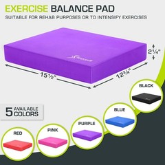 ProsourceFit Exercise Balance Pad Large Cushioned Non-Slip Foam Mat 15×19