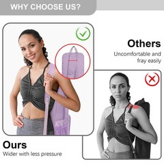 Yoga Mat Bag Carrier Side Mesh Zipper Pocket Exterior Wet Compartment Holder