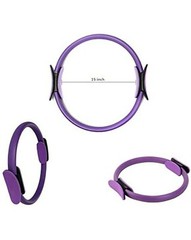 Pilates Ring–15″ Fitness Circle Lightweight Durable Foam Padded Handles Flexible