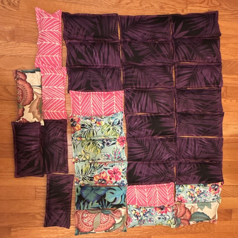 33 handmade yoga eye pillows filled with rice and lavender lot bundle