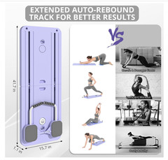 5 in 1 Pilates Sliding Board Set, Multi-Purpose Foldable Pilates Purple