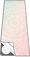 Yoga Towel with Corner Pockets, Non Slip Grip Dots Sweat Absorbent Hot