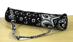 Indian Black Silver Ombre Yoga Mat Carrier Bag Mandala Large Shoulder Strap