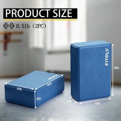 Yoga Blocks 2 Pack – Non-Slip Yoga Brick & Foam Blocks Yoga Set, High-Density…