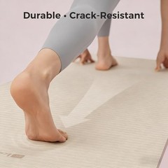 72″ x 24″ TPE Yoga Mat Non Slip, 1/4 Inch (6mm) Exercise Mat for Oat White