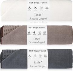 Extra Large Non-Slip Yoga Towel 3 Pack – Microfiber Mat Cover for Hot Yoga