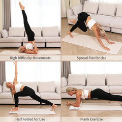 Foldable Yoga Mat – 10Mm Extra Thick, 75″26″ Non-Slip Exercise Fitness Mat | SGS