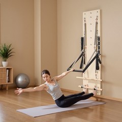 VEVOR Wall Mounted Pilates Reformer Machine Pilates Springboard Maple Wood Gym