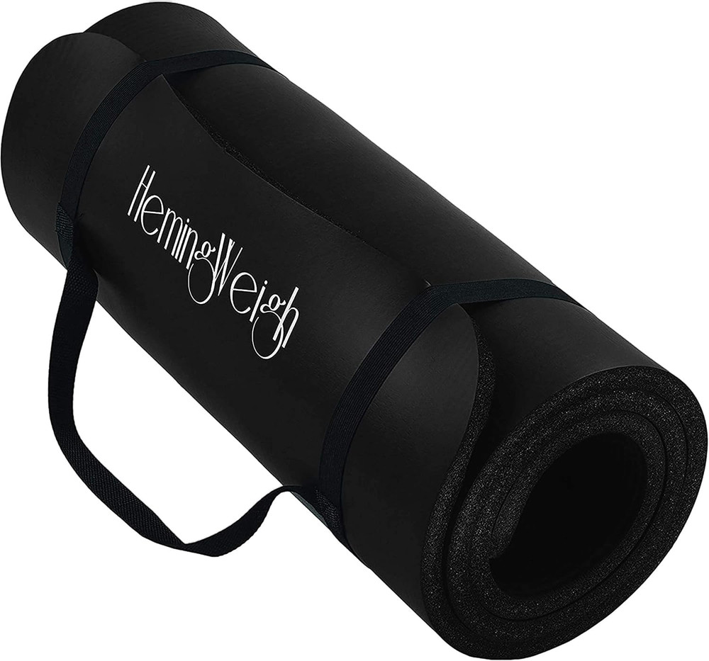 1 Inch Extra Thick Non Slip Yoga Mat – Exercise Mats for Home Workouts, Black (7
