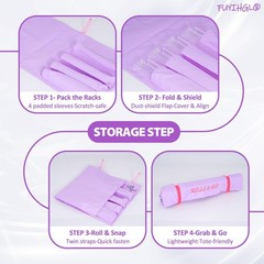 FUYIHGL® Mahjong Rack Storage Bag Only | Purple: Roll-Up Canvas Sleeve Fits