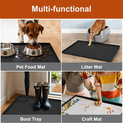 Extra Thick Silicone Mat Waterproof with Raised Edge 34″ X 22″, under Sink Mat f