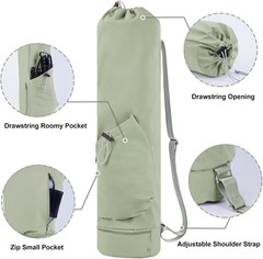 sportsnew Yoga Mat Bag with Water Bottle Pocket and Bottom Wet Pocket, Exercise