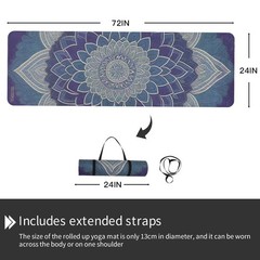 WUWAN TPE Printed Yoga mat 72″x24″Thick 0.24”NonSlip Fitness Exercise Mat