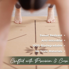 Eco-Friendly Yoga Cork Mat | 5mm Thick, Non-Slip, Extra Support & Alignment Line
