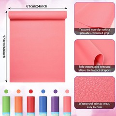 Yoga Mats Bulk 68x24x0.12 Inch Non Slip Exercise Gym