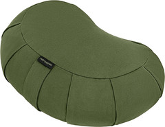 Zafu Meditation Cushion 17In Crescent Buckwheat Hull Yoga Pillow Cotton