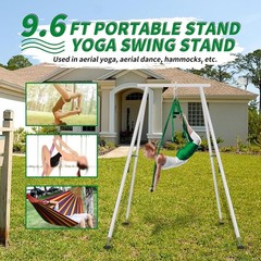 9.6 FT Portable Stand Yoga Swing Stand 551 LBS Aerial Yoga Frame Yoga Sling