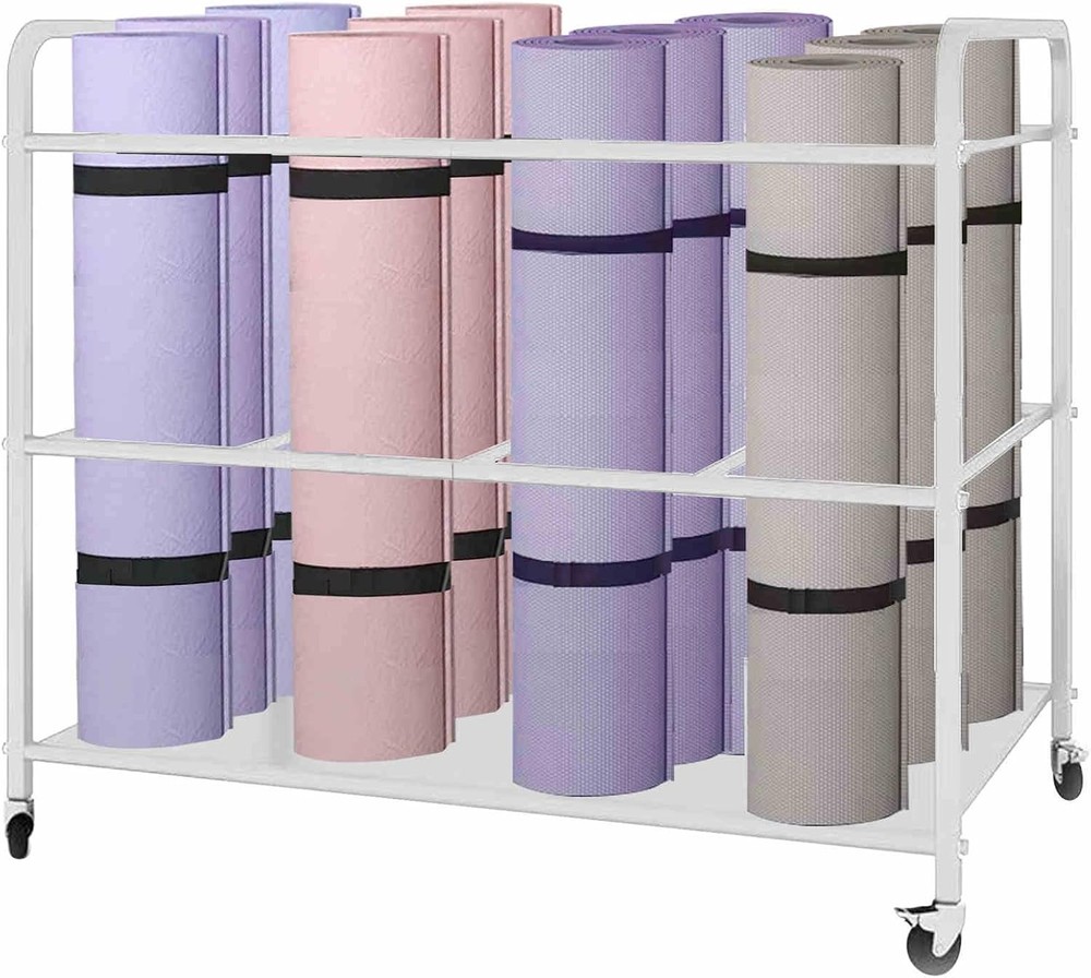 Yoga Mat Storage Rack with Wheels – 80×50×70 cm Multi-Purpose Organizer