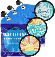 Antfuny 3 Pack Sand Rremover for Beach Eraser 3pcs Sunshine Good Wave