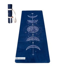 Yoga Mat With Strap 5mm Non Slip Suede & TPE – Blue Eco-Friendly Fitness & Ex…