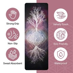 HIGHTOP Yoga Mat with Strap Non-Slip 6mm Thick, Premium Suede & TPE Tree-of-L…