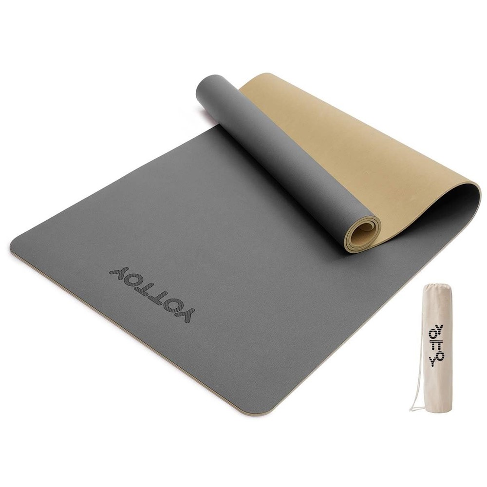 YOTTOY Yoga Mat,Non-Slip Hot Mat with Anti-Tear 72″ x 26″ x 0.2″, Grey