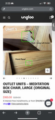 Ungloo Meditation Box Chair + Carry Bag + Back Support – Outlet Unit See Pics