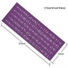 Fitness Instructional Yoga Mat, Non-slip Exercise Rubber, Blue plus Purple Color