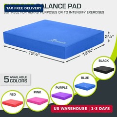 ProsourceFit Exercise Balance Pad, Non-Slip Cushioned Foam Mat & Knee Pad for Fi