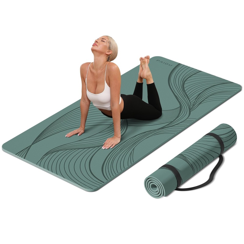 PAIDU Large Yoga Mat-72’x36’x0.4’ Extra Width ＆ Deepgreen