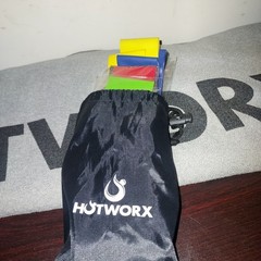 HotWorx Yoga Fitness Bundle Towel(30 x 79) ,2 Resistance Bands, 5 Loop Bands