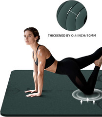 Extra Wide 10mm Non-Slip Yoga Mat for Home Gym & Pilates – 75.5″x47.6