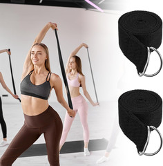 12 Pack Yoga Straps for Stretching, 6 Ft Black Exercise Bands with Adjustable D