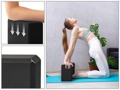2 Yoga Blocks, Workout Fitness Bricks, Non Slip Handstand Support, Black