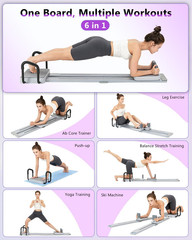 8-in-1 Pilates Board for Full Body Workout & Core Strengthening at Home