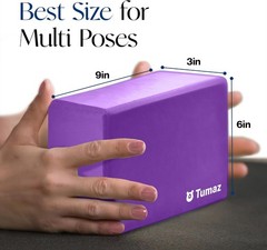 Non-Slip Yoga Blocks 2-Pack – High Density/Lightweight EVA Foam & Natural Cor…