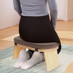 Folding Meditation Bench Portable Bamboo Kneeling Chair for Deep Meditation