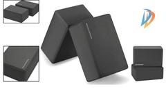 Set of 2 High Density EVA Yoga Blocks – 9″x6″x4″ Each for Enhanced Stretching