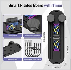 Pilates Board, Foldable Pilates Reformer Equipment with Timer, 7-in-1 Multi-P…