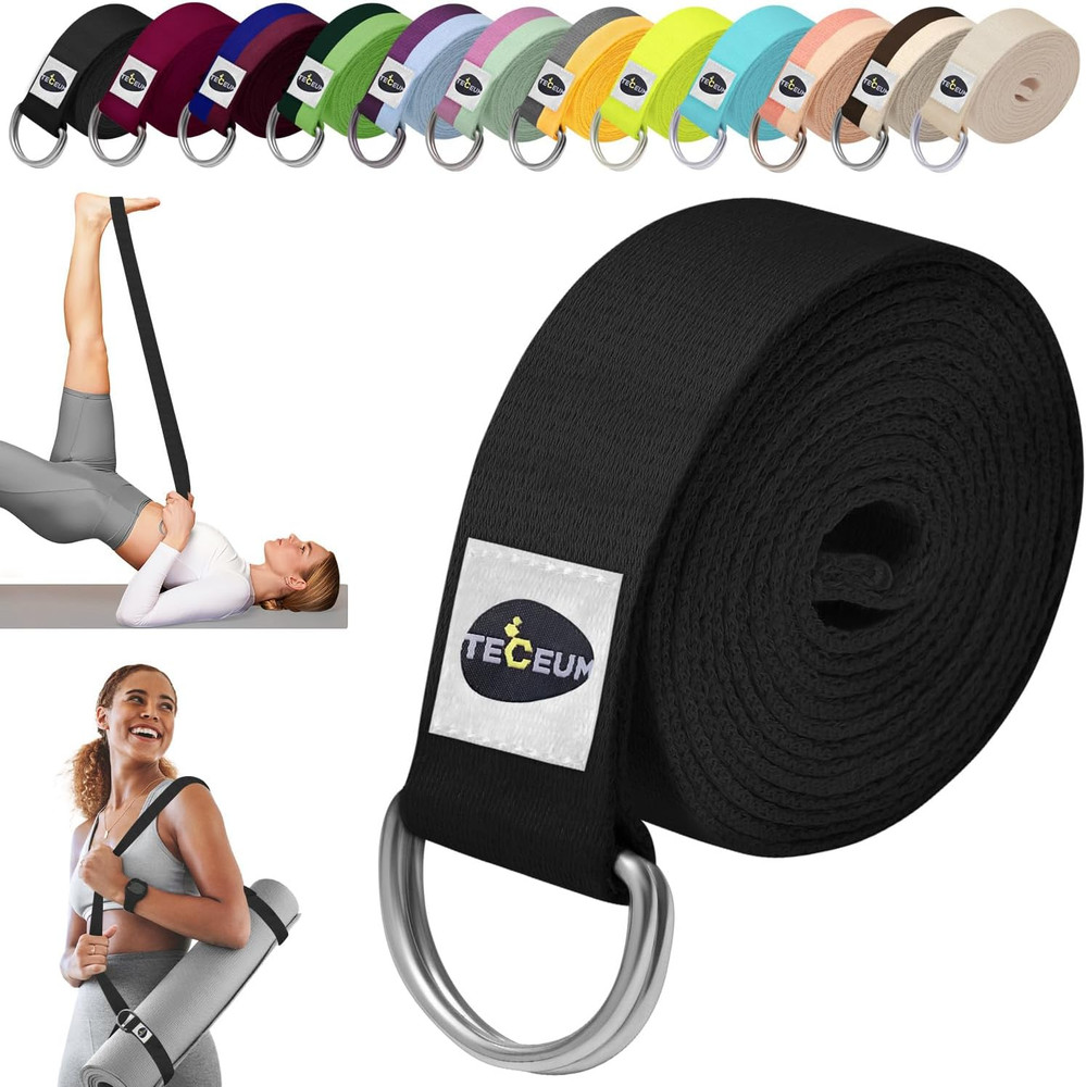 Yoga Strap & Mat Strap – 2 in 1 – Cotton – 6 Ft 8 Ft 10 Ft (30+ Colors) – Adjust